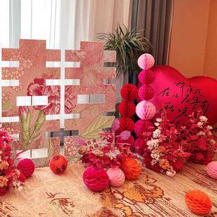 结布套F996JHHM置房婚房装饰装婚礼男女方出嫁闺房新客婚厅晨袍背