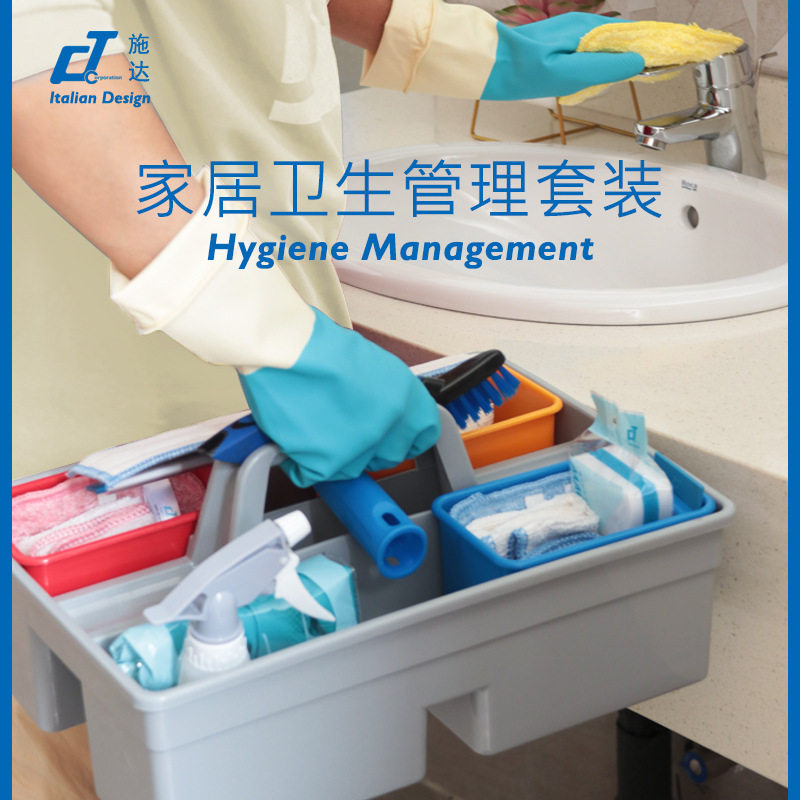 意大利CT施达 手提清洁篮玻璃刮家政保洁用品全套收纳工具