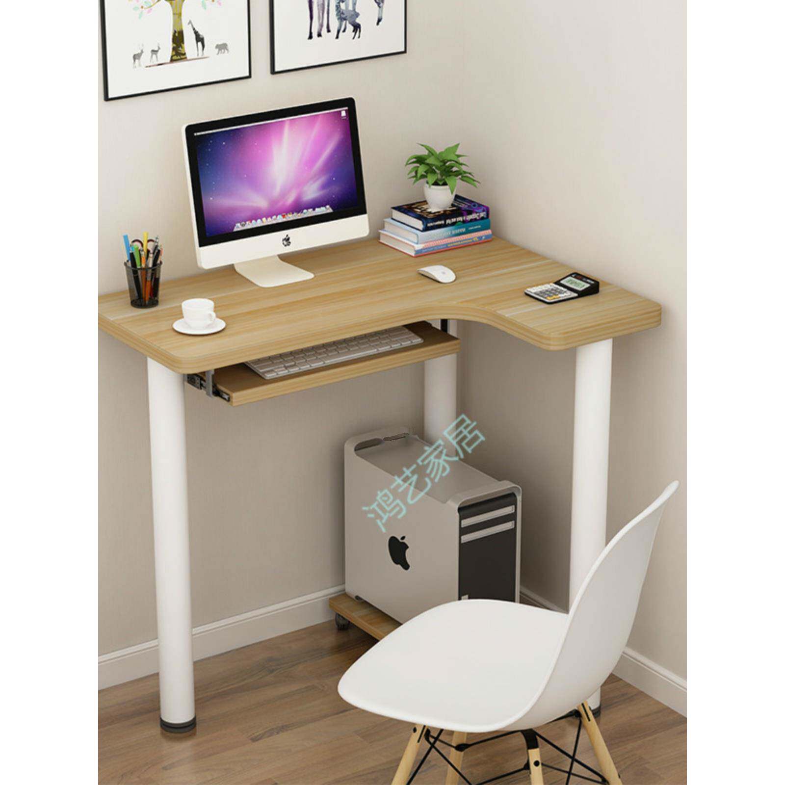 ?桌迷你转角电脑书桌弧形小户型台墙角拐笔本写字式家记用卧A18室
