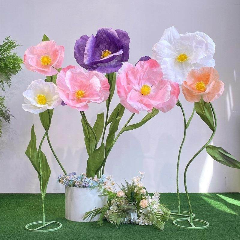 铺手工纸花新场款HEX虞美人纸艺花商橱窗美陈置店摆件婚礼现场布