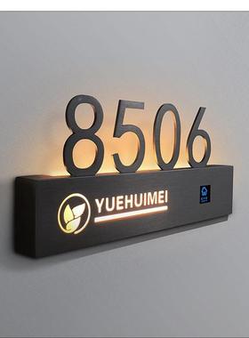 不锈门牌酒店电门牌房钢宾馆电子765门显触摸门铃子LED显示号门牌