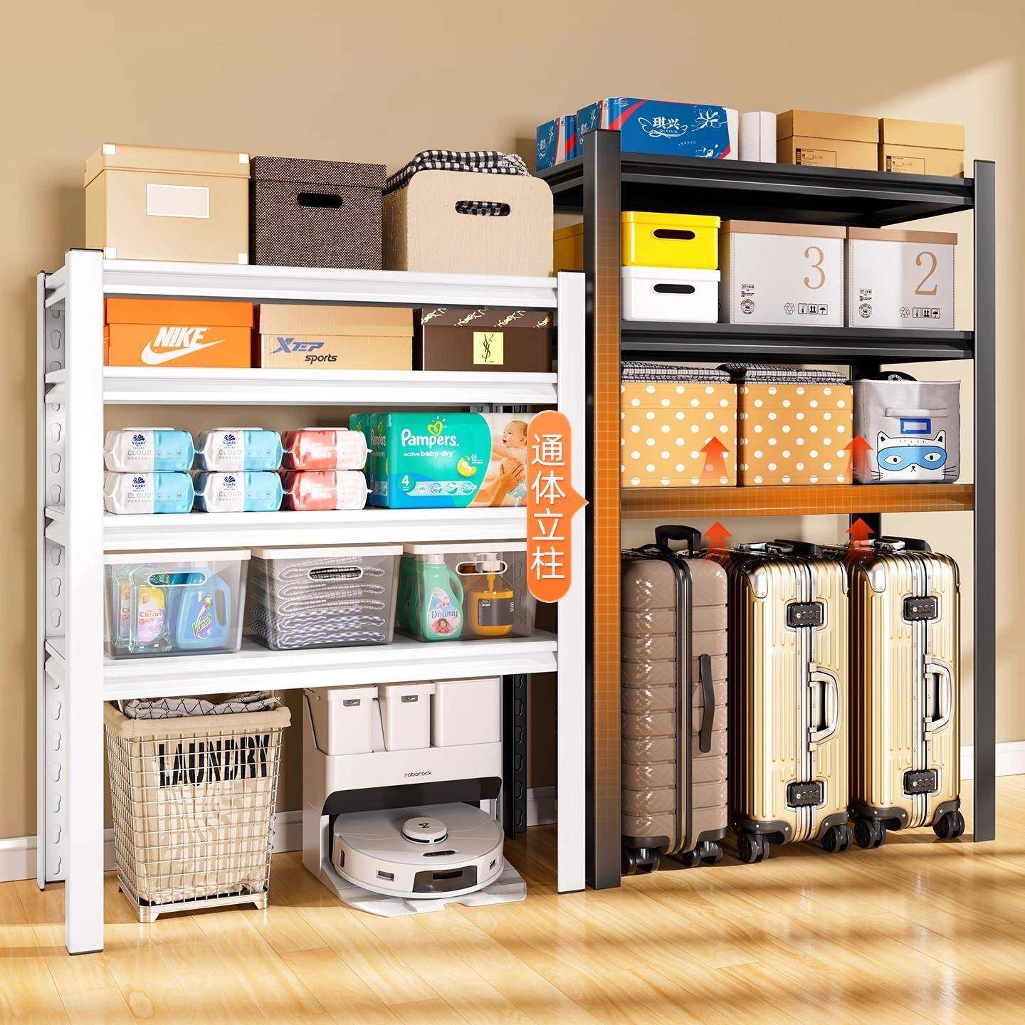 家用物架仓阳台多货架收纳架层行李箱高脚落地库钢制储物置架950