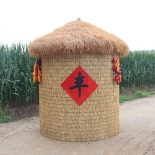 混村装 饰稻草道具防潮节景区丰收稻草摆件谷仓大JRQ型粮仓农粮仓