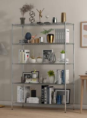 不锈钢色置物架层厨房储AAL物架多收客厅架阳台杂物纳整理架家用