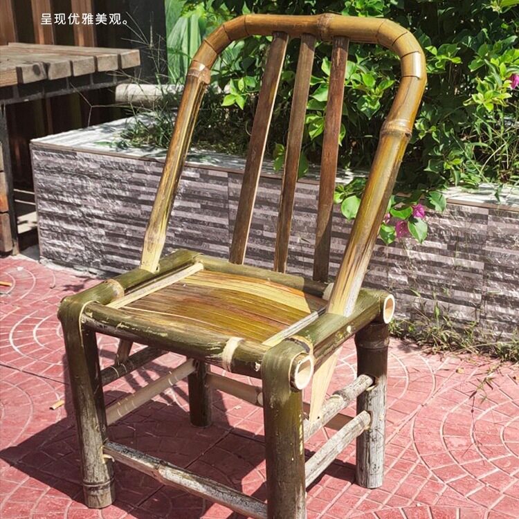 竹椅子靠背椅家用毛竹椅单人手工编织老式竹子小椅阳台休闲竹凳子