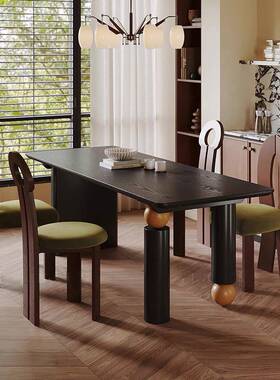 古设计师中黑色式复长方型款饭桌家用古Z19风组合桌椅艺法术实木