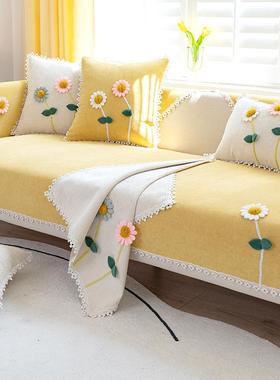 www20229沙发垫约季通皮防滑布艺高档用时尚现代四简坐垫套罩盖布