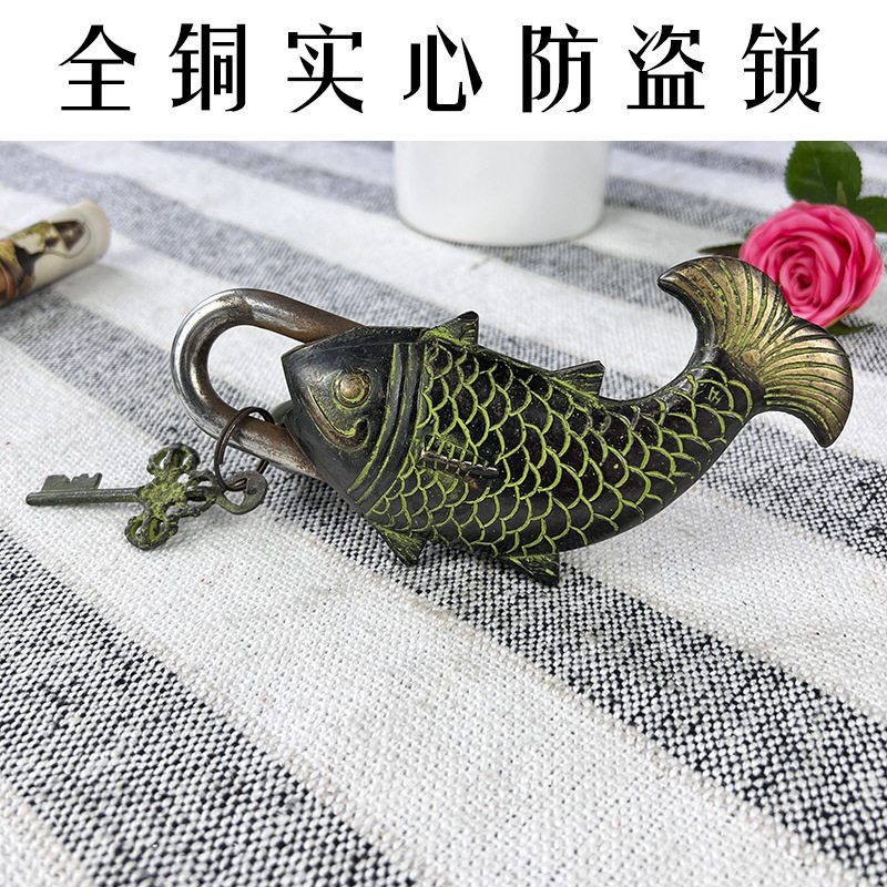 印度仿古做旧铜小挂锁防盗