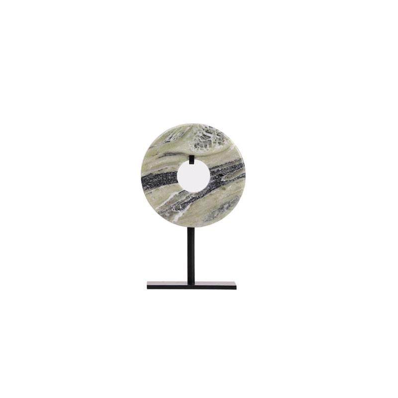 新中式玉璧平扣铁艺摆式件样板房售楼处安别墅饰宝石718新品中装