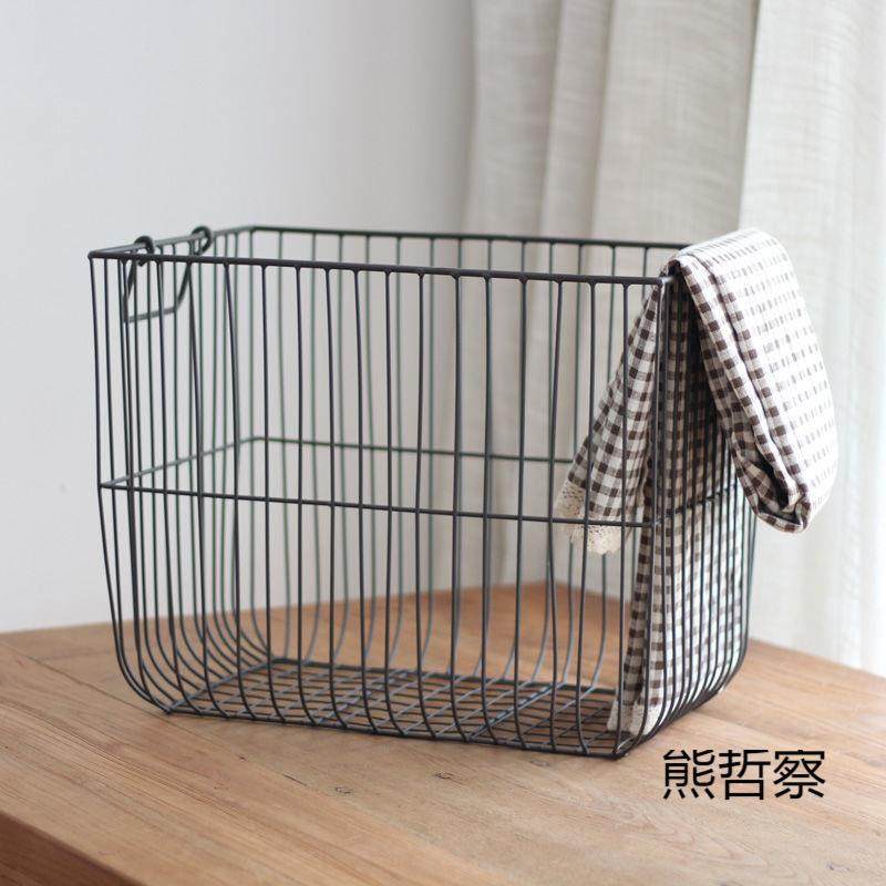 筐简bWfWAdsF复约铁艺收纳大铁艺收纳篮杂物号整理储物筐落地桌面,收纳整理,脏衣篮,淘宝优惠券,粉丝福利购,淘宝优惠卷