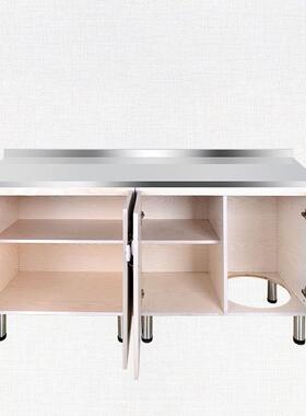 不锈钢橱柜家用吸塑门厨房组厨柜槽出租TJZ房水灶碗台一体装洗储