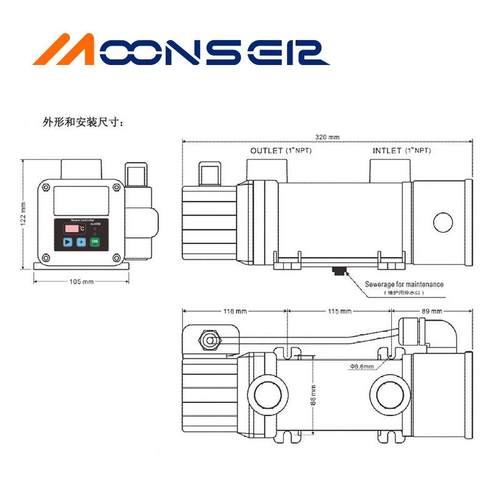 HE1015强制循E套加热器柴油发电机XKE组环配件水冷冻液预热水泵装