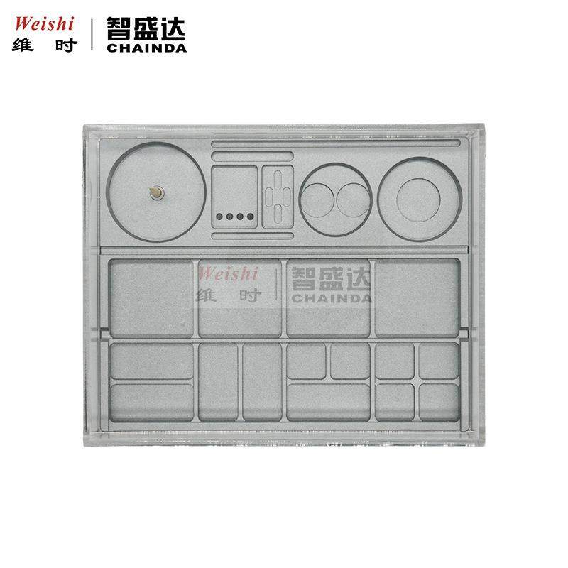 修表工FUL具防芯零件螺丝件收纳盒铝合金零件盒机亚克配力尘罩