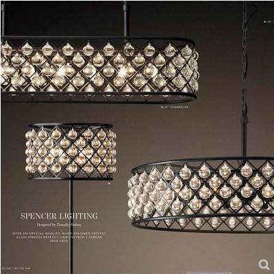 美长式RH水晶吊灯289后现代简酒店厅餐厅卧室约别墅形圆形客吊灯