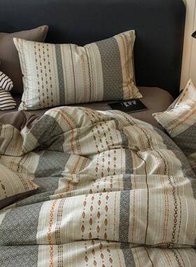 加厚全棉四件套床上用三品AL101115纯棉简约男生被套床单生宿舍学