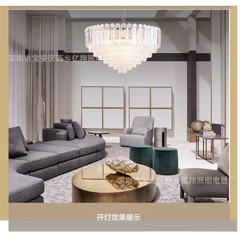后现代轻奢吊灯简约客厅全铜