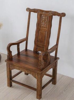 木实72172围椅圈椅件套官茶帽中式三椅子仿古几单人茶椅阳台靠背