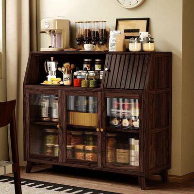 实木边现柜代简餐约客厅酒柜茶水柜XDK房储物柜子橱柜收纳一厨体