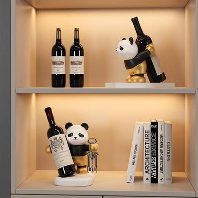 酒关轻奢柜装玄饰品摆件创意熊猫酒架客厅电视柜软装工bj874-艺品