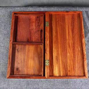 木制甸梨木折花叠象棋棋盘022便携式屉抽款棋盘家用缅绒布款象棋