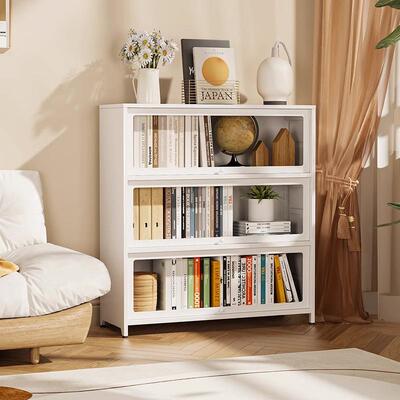 钢制书柜带玻璃门童书架家用CSG客厅储物柜示防展尘柜铁儿艺置物