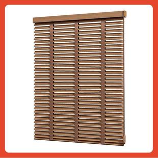 ?木书百百叶窗帘遮光遮阳木电动升降办公室房客厅透气窗质F75T675