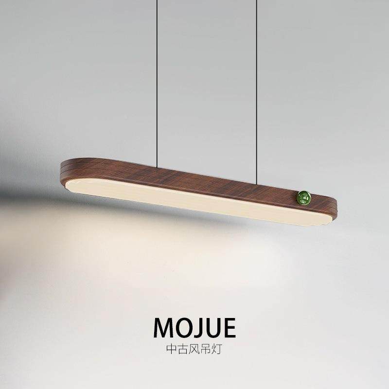 吊灯奶油中色茶室长桃木风餐厅灯胡吧台灯简286约古风一字条餐桌,家装灯饰光源,智能吊灯,淘宝优惠券,粉丝福利购,淘宝优惠卷
