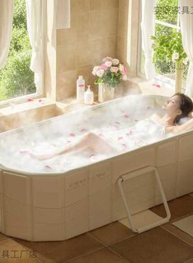 折叠泡澡桶洗澡桶家用AL100715成人浴可桶躺家用双洗澡浴浴缸全沐