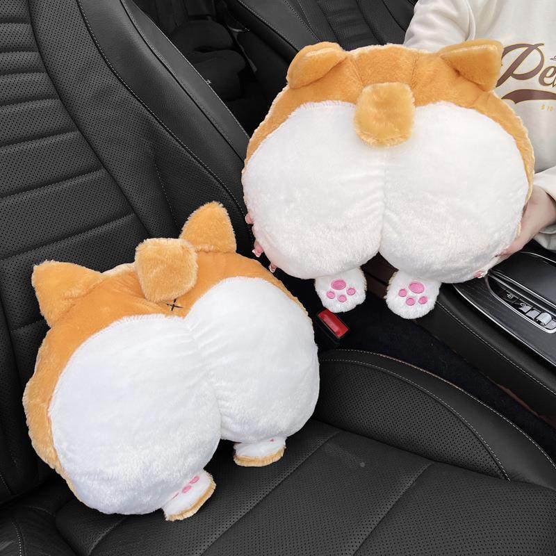 汽颈车腰靠护腰可爱靠车座用头枕腰托车载卡通草莓熊YJQ椅护枕枕