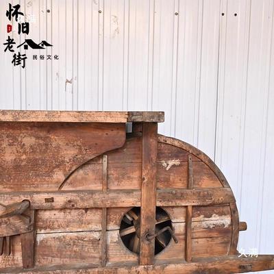 民俗物件木风车木制老旧农耕视农具影鼓风机道96733636具农院收藏