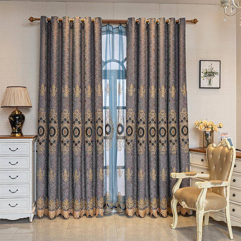 V厅3FP客窗纱大气欧式雪尼446尔窗帘窗加厚遮光卧室落地帘窗成品