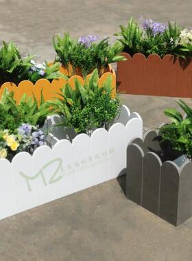 户外vc花种361箱白色植箱室外花方坛庭院阳台p花盆长形槽盆栽