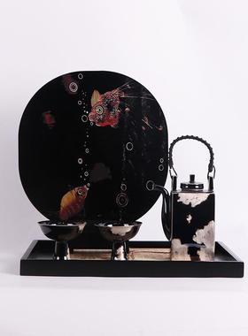 新中式复古风家居软装饰MC-TY-77玄关边柜桌面中古风布屏摆件品样