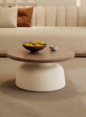 奶实茶几客油风厅家用小户型简约现代网红茶几202木3新款FLP圆形