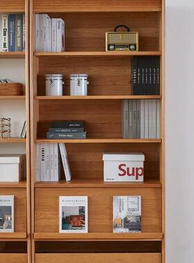 二黑木业木YAN樱桃木书柜大小客厅房整墙简组合柜自实由书组合约