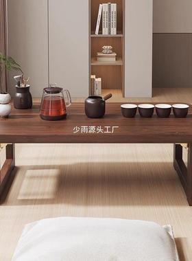 飘小桌子折矮叠LL456A炕桌窗家用实木榻榻米桌子小茶几床飘上学习
