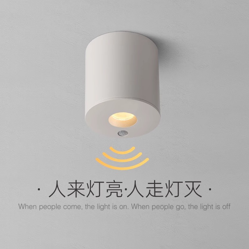 LED明装人体感应玄关筒灯