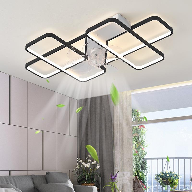 11V客厅风扇遥灯现0书代简约家用一体智能静音控卧室房电81扇灯