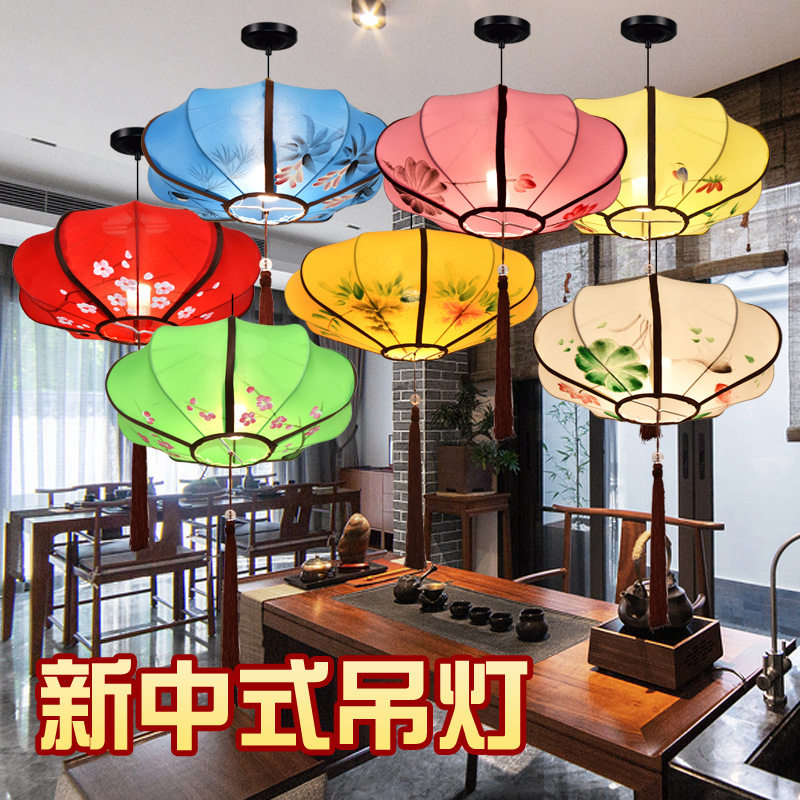 中国风手绘布艺飞碟灯笼