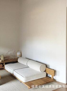 实木布沙发日式客厅榻米艺长沙可拆洗双人地台三人211004位原发木