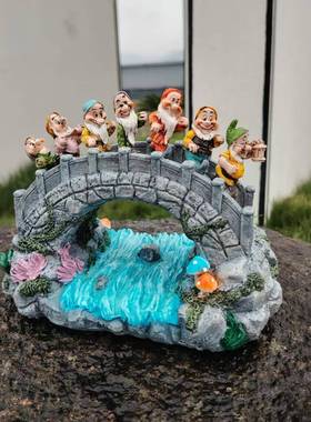 新款七个小矮摆件创脂意XY117景人观流水鱼缸装饰园艺树工品摆艺