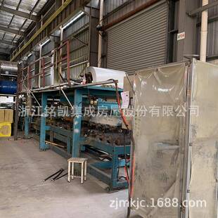 彩钢机夹制岩棉芯板金属墙屋面防火664瓦楞夹芯岩棉外钢彩板