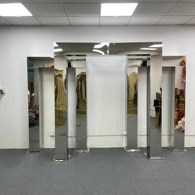 婚礼婚庆道置具平立体1方柱外不面锈钢户屏风场景布背景架拱门