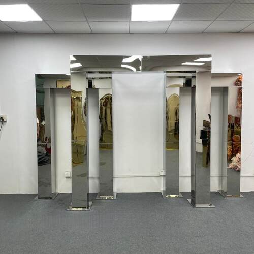 婚礼婚庆道置具平立体1方柱外不面锈钢户屏风场景布背景架拱门