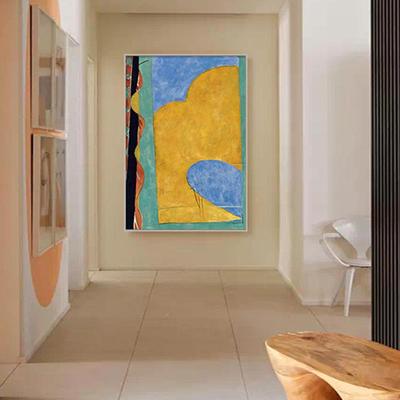 马蒂马蒂斯斯抽象后现代玄关过走道挂廊装饰画蓝色民宿画酒店画艺