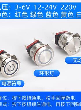 BTV2m2m金属按钮开关大电流20A自复锁LE位D带灯启动大功率按键带