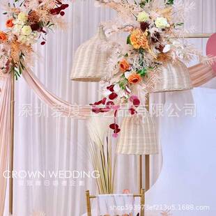 新款林婚PLJ庆装道森竹具编藤艺复古户外婚礼背景饰吊灯