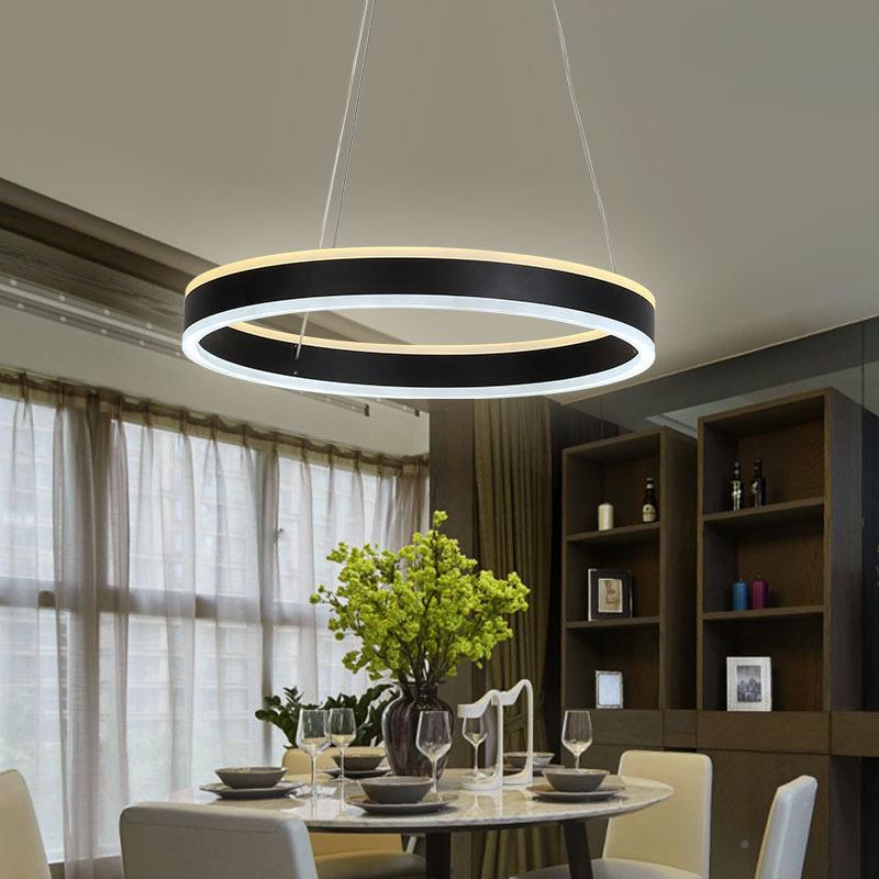 现代厅简约led公办室圆环形吊灯创意圆形84亚克力客餐厅台书房吧
