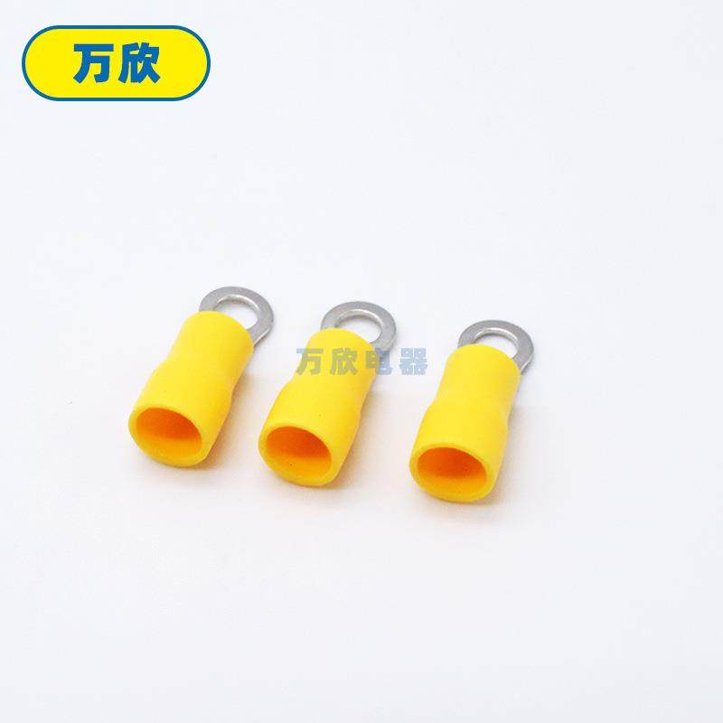 R5.5-5圆形绝V缘端子冷压线阻燃接镀锡MVP连预接器O型预绝缘端子