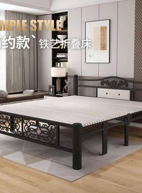 成人折叠床小GYQ户型双家用人单人床便携宿板舍四折简铁艺床约硬